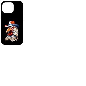 Tête de Coq Stylisée avec Chapeau en Style BD Coque pour iPhone 16 Pro