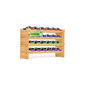 Nutrichef Casier à vin modulaire en Bambou pour Bouteilles de vin de Taille Magnum (10,2 cm de diamètre) – 24 Bouteilles à 4 Niveaux et 2 systèmes de casier à vin empilables compatibles