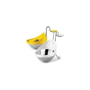 Cuisipro 747308 Set de 2 Pocheuses &agrave; Oeufs en Acier Inoxydable Jaune et Blanc