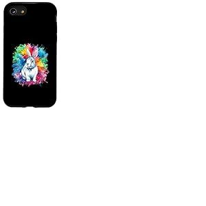 Lapin mignon sur un fond coloré Coque pour iPhone SE (2020) / 7 / 8