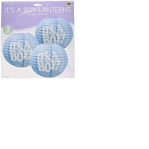 Beistle 54576 3-Pack It's a Boy! Paper Lanterns, 9-1/2-Inch