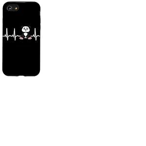 Panda Heartbeat Panda EKG Heart Idée amusante pour les amateurs de panda Coque pour iPhone SE (2020) / 7 / 8