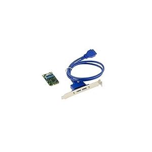 KALEA-INFORMATIQUE Carte Mini PCI Express MiniPCIe 2 Ports USB3 5G Chipset Via, avec Equerre vers 2X USB 3.0 A