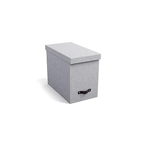 Bigso Box of Sweden JOHAN Boîte de classement suspendue avec couvercle - Boîte d'archivage élégante avec 8 dossiers suspendus - Boîte de dossiers suspendus en panneau de fibres et papier aspect lin