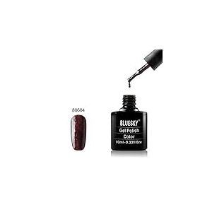 Vernis &agrave; ongles gel Bluesky, contraction, 80604, violet, paillettes, durable, r&eacute;sistant aux puces, 10 ml (n&eacute;cessite un durcissement sous lampe LED UV)