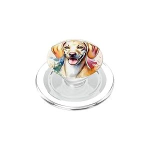 Peinture Aquarelle Chien Porcelaine PopSockets PopGrip pour MagSafe