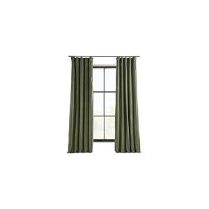 HPD Half Price Drapes Rideau occultant Thermique en Velours pour Chambre &agrave; Coucher et Salon (1 Panneau), 127 x 243 cm, Vert Chasseur