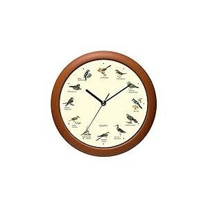 Benail Horloge Murale Oiseau Chantant 30,5 cm avec Noms d'oiseaux et chansons