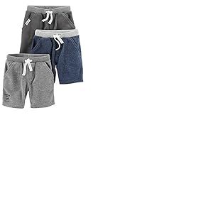 Simple Joys by Carter's Multi-Pack Knit Shorts, Bleu Marine Chiné/Charbon Chiné/Gris, 3-6 Mois (Lot de 3) Bébé garçon