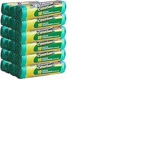 CSC - Sac Poubelle 110L avec Lacets, 240 Pièces, Sac Tri Sélectif Intérieur et Extérieur 70x110cm, Anti-Goutte et Anti-Perforation - Sacs à Déchets Grands et Résistants, 24 Rouleaux, Vert