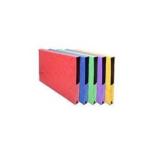 Exacompta - Réf. 4780Z - Carton de 25 chemises poche en carte lustrée 225g/m² - Soufflet de 32 mm - Dimensions extérieures : 45,5x32,5cm - Pour documents à classer au format A3 - 5 couleurs assorties