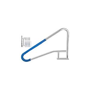 VEVOR Rampe Piscine INOX Main Courante Rail Barre d'Appui de Piscines Tube avec Housse Poign&eacute;e pour Sortie Entr&eacute;e Piscine Spa Parc Aquatique (54 x 36 Pouce / 137 x 91,4 cm)