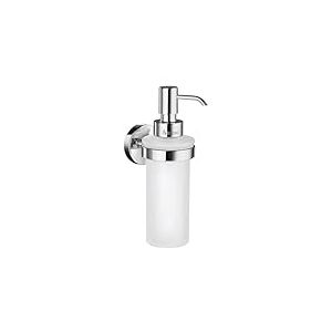Smedbo Home Support avec Distributeur de Savon Verre, Porcelaine, Argent, 6.2 x 9.5 x 23.5 cm