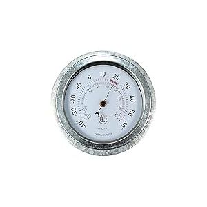 NeXtime Thermomètre extérieur - Ø22CM - Métal - Galvanisé Lily, Gris