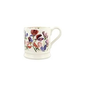 Emma Bridgewater Mug Ceramique 300ml - Grande Tasse Personnalisée, Idée Cadeau pour Homme et Femme, Mug Collegue de Travail, Mug Original Peint à la main pour Café, Thé, Cappuccino - Pois de Senteur