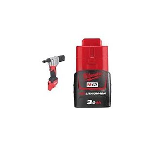 Riveteuse M12 BPRT-0 MILWAUKEE - 4933464404 & Batterie MILWAUKEE M12 B3-12V 3.0 Ah Li-Ion - 4932451388