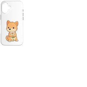 Chien avec Fleur pour Amoureux des Chiots, Femmes et Filles, Chien Mignon Coque pour iPhone 16