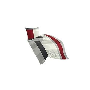 Bierbaum Parure de Lit, Satin, Gris, 155 cm x 220 cm