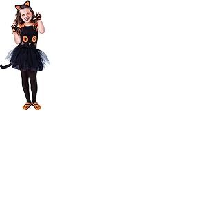 Rubies - Déguisement Tutu Chat - Déguisement pour Enfant - Noir - Taille M - 5 à 7 Ans - 105 à 117cm - Tutu + Haut + 4 Mitaines + Collant - pour Carnaval, Noël, Anniversaire, Fêtes et Halloween.