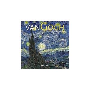 Graphique Mini calendrier mural Van Gogh 2024 | 17,8 x 17,8 cm | Papier épais | Organiseur de maison et de bureau | Grande grille mensuelle | 3 langues et jours fériés marqués | Page d'aperçu de 4