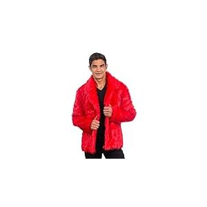 Chaks - Manteau de fourrure pour adultes, veste courte en fausse fourrure, pour carnaval, festival, fête Fashion