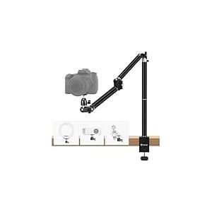 TARION Support de Caméra de Bureau en Plongée - Bras Articulé Robuste avec Rotule, Pince C et Vis 1/4'' pour Photographie TKA01-L (Version Améliorée)