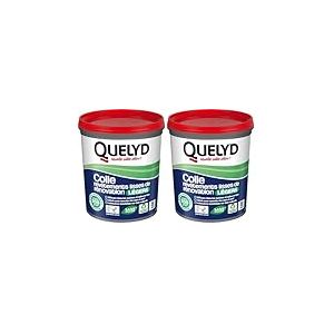Quelyd Colle Revêtements Lisses de Rénovation Légers - Application Murale - Efficace en Cuisines et Salles de Bain - Tous Supports - 1 Pot 1 kg (Lot de 2)