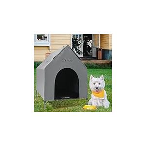 Zooba Niche surélevée pour chien de 78,7 cm, niche d'intérieur pour chiens de taille moyenne, niche extérieure avec housse en PVC imperméable et lit surélevé durable en textilène de 5,1 x 2,5 cm peut