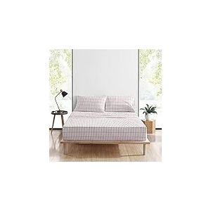 Marimekko - Ensemble de draps pour Grand lit, Ensemble de literie en Percale de Coton, Gracieuse et fraîche, légère et Respirante (Pieni Tiiliskivi Rouge, Grand lit)