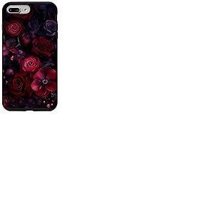 Rose foncée Fleur Gothique Gothique Gothique Fleur Gothique Coque pour iPhone 7 Plus/8 Plus