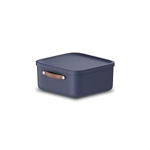 Rotho Maloja Boîte de rangement 20 l, Plastique (PP recyclé), 20 (39.5 x 38.0 x 17.7 cm), Bleu
