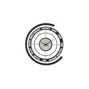 Arti & Mestieri Skipper - Montre Design 100% fabriquée en Italie - en Fer, 45 x 50 cm (Noir et Blanc marbre)