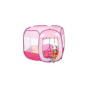 Relaxdays Tente de Jeu Licorne Piscine à balles Enfants Pop Up 100 Boules dès 18 Mois HxlxP : 75 x 90 x 90 cm, Rose - Version Allemande