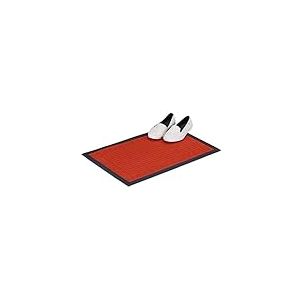 Relaxdays Paillasson tapis de sol antidérapant en caoutchouc intérieur extérieur entrée 40 x 60 cm, rouge
