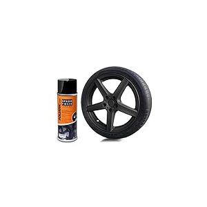 FOLIATEC Film pulv&eacute;risable pour jantes de voiture, peinture en a&eacute;rosol, pelable, bonne couvrance, Noir Mat, 1 x 400 ml