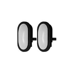 Osram Hublot LED 6W, 4000K, 420 lm, IP54, IK06, antichoc, noire, bo&icirc;tier en polycarbonate, angle d'&eacute;clairage 120&deg;, pour caves et garages (Lot de 2)