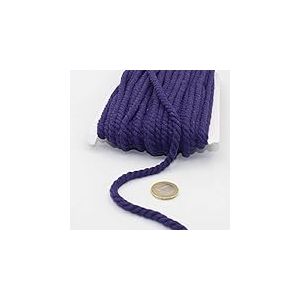 20 mètres Cordon en Coton Rond 05 mm Corde Tressée avec âme en Coton Naturel, Idéal pour DIY, Couture, Polyvalent 5mm 12 Purple