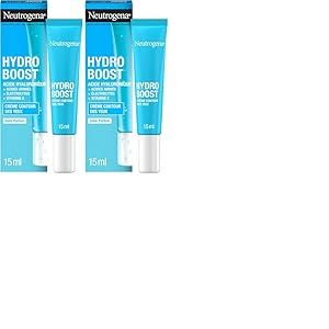 Neutrogena - Crème Contour des Yeux Hydro Boost (tube de 15 ml) – Crème hydratante à l'acide hyaluronique – Soin du visage ciblant les signes de fatigue pour des yeux bien réveillés (Lot de 2)