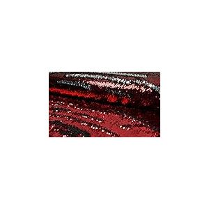 Tissu &agrave; paillettes bicolore en forme d'&eacute;cailles de sir&egrave;ne &ndash; Rouge/argent&eacute;