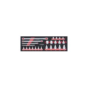 KS Tools 713.5008 - Module de douilles et clés TORX® 1/4" - 1/2" - Gamme ULTIMATE® - Empreinte des outils découpée au laser - Mousse imputrescible - 25 pièces