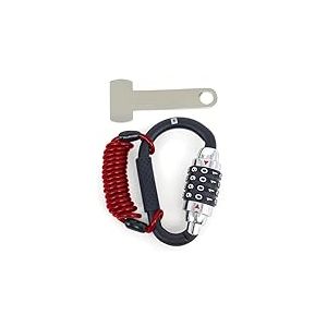 KRASER KR723B Cadenas Casque Moto Mousqueton Antivol, Serrure &agrave; Combinaison, Adaptateur T Boucle, C&acirc;ble S&eacute;curit&eacute; Anti Vol a Code, Universel V&eacute;lo &Eacute;lectrique, Bagages, Attache Sac &agrave; Dos, Multifonction