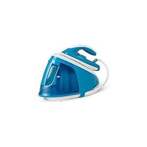 Amazon Basics Fer à Repasser Générateur de Vapeur Avec Pompe à 6 Bars, Jet de Vapeur de 240g/min, Débit de Vapeur de 120g/min, Réservoir de 1,5L, 2 400W, Blanc/Bleu
