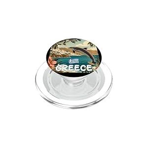 Superbe Costume de Dauphin Grec avec Vue sur la Gr&egrave;ce PopSockets PopGrip pour MagSafe