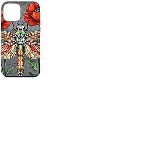 Motif Libellule en Verre teint&eacute; Coquelicot Coque pour iPhone 12 Mini