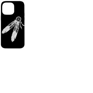 Boho Plume Dreamcatcher Design Tribal Feather Line Art Coque pour iPhone 14 Pro Max