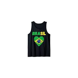 Drapeau Brésil Vacances Brésil Coeur Drapeau Brésil Débardeur
