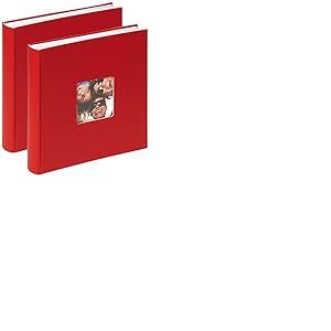 Walther Album Photo Design Rouge 30 x 30 cm avec d&eacute;coupe de Couverture, Pack Double, Fun FA-208-RD