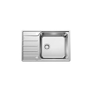 BLANCO LEMIS XL 6 S-IF Compact – Évier de Cuisine en Inox pour Meubles Bas de 60 cm de Large –Cuve à Fond Plat IF Extra-Large et Égouttoir Réduit – 525110