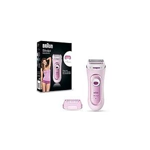 Braun Silk-épil Lady Shaver Rasoir Électrique Et Tondeuse Femme Sans Fil Rose, Accessoire Tondeuse pour le Maillot et les Zones Sensibles, 5-100