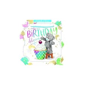 Me To You Tatty Teddy Carte d'anniversaire 3D Motif cerise et cupcake 15,2 x 15,2 cm Collection officielle